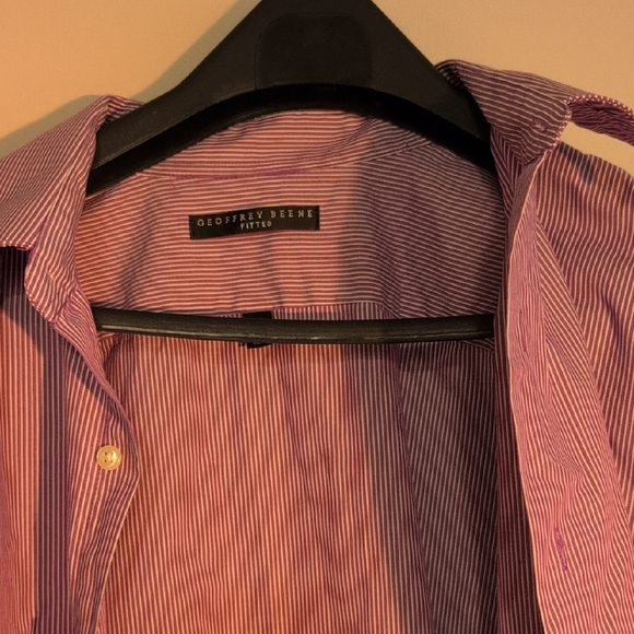 Geoffrey Beene Men's Purple Striped Shirt - Picture 1 of 6